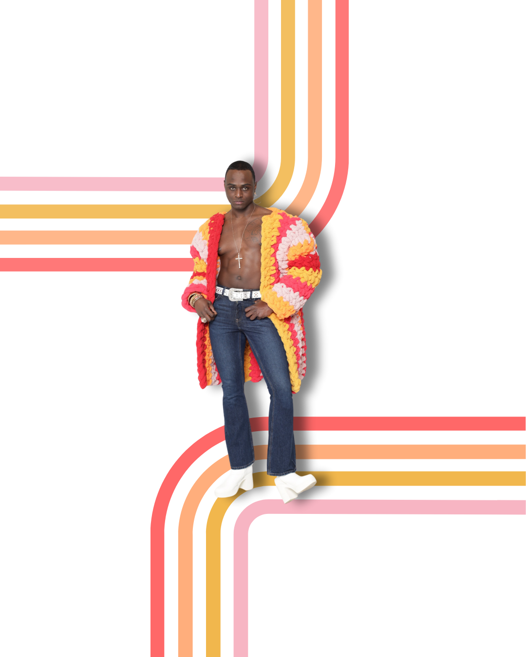 The Se'Coria Coat Multicolor Stripes