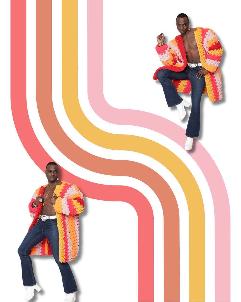 The Se'Coria Coat Multicolor Stripes